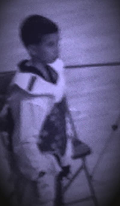 Youssef being prepared for a bout by his coach.